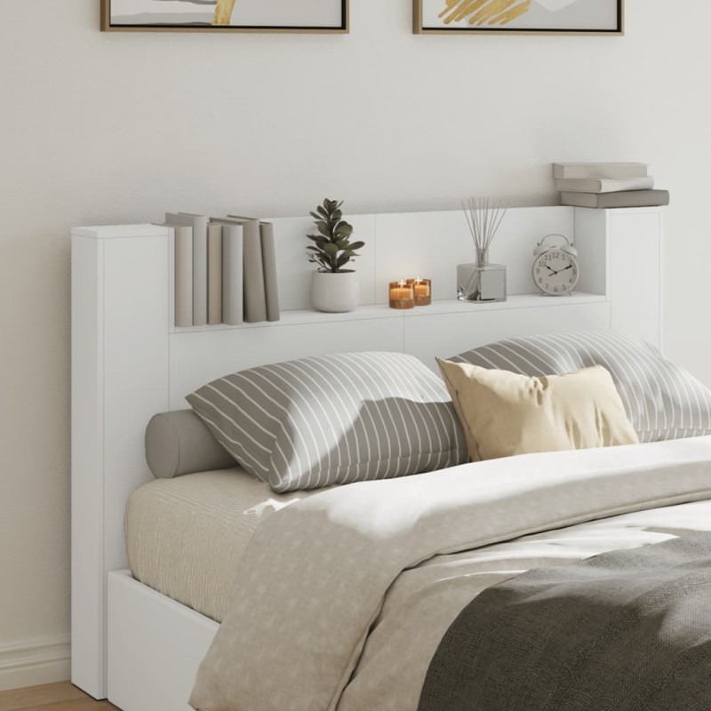 vidaXL Cabecero de cama con luz LED blanco 160x16,5x103,5 cm vidaXL Cabecero de cama con luz LED blanco 160x16,5x103,5 cm