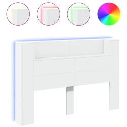 vidaXL Cabecero de cama con luz LED blanco 160x16,5x103,5 cm