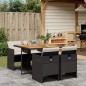 vidaXL Set de muebles jardín 5 pzas con cojines ratán sintético negro vidaXL Set de muebles jardín 5 pzas con cojines ratán sintético negro