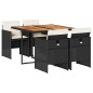 vidaXL Set de muebles jardín 5 pzas con cojines ratán sintético negro vidaXL Set de muebles jardín 5 pzas con cojines ratán sintético negro