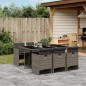 vidaXL Set comedor jardín 7 pzas y cojines ratán sintético gris vidaXL Set comedor jardín 7 pzas y cojines ratán sintético gris