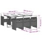 vidaXL Set comedor jardín 7 pzas y cojines ratán sintético gris vidaXL Set comedor jardín 7 pzas y cojines ratán sintético gris