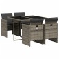 vidaXL Set comedor de jardín 5 piezas con cojines ratán sintético gris vidaXL Set comedor de jardín 5 piezas con cojines ratán sintético gris