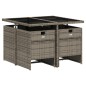 vidaXL Set comedor de jardín 5 piezas con cojines ratán sintético gris vidaXL Set comedor de jardín 5 piezas con cojines ratán sintético gris