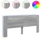 vidaXL Cabecero de cama con luz LED gris Sonoma 220x16,5x103,5 cm