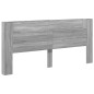 vidaXL Cabecero de cama con luz LED gris Sonoma 220x16,5x103,5 cm