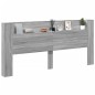 vidaXL Cabecero de cama con luz LED gris Sonoma 220x16,5x103,5 cm