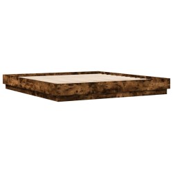 vidaXL Estructura de cama madera de ingeniería roble ahumado 180x200cm