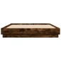 vidaXL Estructura de cama madera de ingeniería roble ahumado 150x200cm vidaXL Estructura de cama madera de ingeniería roble ahumado 150x200cm