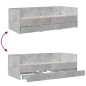vidaXL Tumbona con cajones madera ingeniería gris hormigón 100x200 cm vidaXL Tumbona con cajones madera ingeniería gris hormigón 100x200 cm