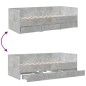 vidaXL Tumbona con cajones madera ingeniería gris hormigón 90x190 cm vidaXL Tumbona con cajones madera ingeniería gris hormigón 90x190 cm