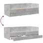 vidaXL Tumbona con cajones madera ingeniería gris hormigón 75x190 cm vidaXL Tumbona con cajones madera ingeniería gris hormigón 75x190 cm