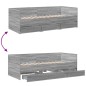 vidaXL Tumbona con cajones madera ingeniería gris Sonoma 100x200 cm vidaXL Tumbona con cajones madera ingeniería gris Sonoma 100x200 cm
