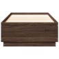 vidaXL Estructura de cama madera de ingeniería marrón roble 100x200 cm