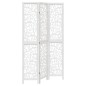 vidaXL Biombo separador de 3 paneles madera maciza Paulownia blanco vidaXL Biombo separador de 3 paneles madera maciza Paulownia blanco
