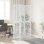 vidaXL Biombo separador de 3 paneles madera maciza Paulownia blanco vidaXL Biombo separador de 3 paneles madera maciza Paulownia blanco
