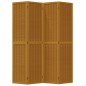 vidaXL Biombo separador de 4 paneles madera maciza paulownia marrón vidaXL Biombo separador de 4 paneles madera maciza paulownia marrón