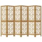 vidaXL Biombo separador de 6 paneles madera maciza paulownia marrón vidaXL Biombo separador de 6 paneles madera maciza paulownia marrón