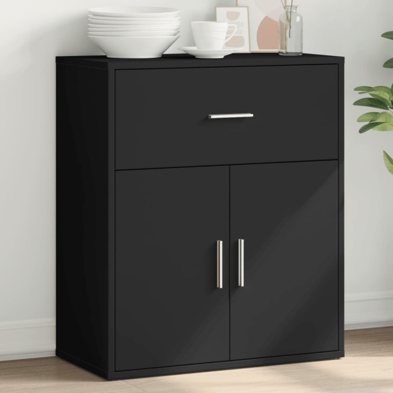 vidaXL Aparador de madera de ingeniería negro 60x31x70 cm vidaXL Aparador de madera de ingeniería negro 60x31x70 cm