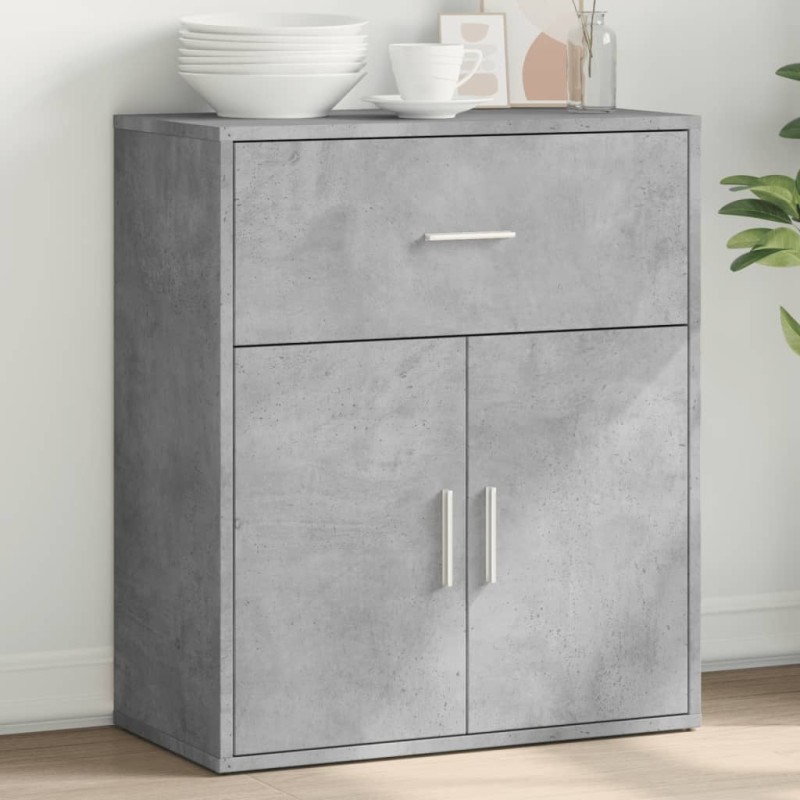 vidaXL Aparador de madera de ingeniería gris hormigón 60x31x70 cm