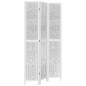 vidaXL Biombo separador de 3 paneles madera maciza Paulownia blanco vidaXL Biombo separador de 3 paneles madera maciza Paulownia blanco