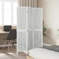 vidaXL Biombo separador de 3 paneles madera maciza Paulownia blanco vidaXL Biombo separador de 3 paneles madera maciza Paulownia blanco