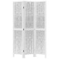 vidaXL Biombo separador de 3 paneles madera maciza Paulownia blanco vidaXL Biombo separador de 3 paneles madera maciza Paulownia blanco