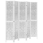 vidaXL Biombo separador de 5 paneles madera maciza Paulownia blanco vidaXL Biombo separador de 5 paneles madera maciza Paulownia blanco
