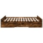 vidaXL Cama con cajones madera de ingeniería roble ahumado 160x200 cm vidaXL Cama con cajones madera de ingeniería roble ahumado 160x200 cm