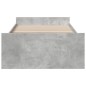 vidaXL Cama con cajones madera ingeniería gris hormigón 100x200 cm