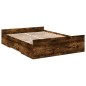 vidaXL Cama con cajones madera de ingeniería roble ahumado 120x190 cm vidaXL Cama con cajones madera de ingeniería roble ahumado 120x190 cm