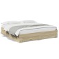 vidaXL Cama con cajones madera ingeniería roble Sonoma 180x200 cm vidaXL Cama con cajones madera ingeniería roble Sonoma 180x200 cm