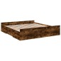 vidaXL Cama con cajones madera de ingeniería roble ahumado 200x200 cm