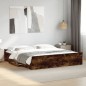 vidaXL Cama con cajones madera de ingeniería roble ahumado 200x200 cm