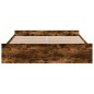 vidaXL Cama con cajones madera de ingeniería roble ahumado 200x200 cm