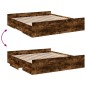 vidaXL Cama con cajones madera de ingeniería roble ahumado 200x200 cm