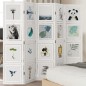 vidaXL Biombo separador de 5 paneles madera maciza Paulownia blanco vidaXL Biombo separador de 5 paneles madera maciza Paulownia blanco