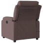 vidaXL Sillón reclinable de masaje eléctrico tela marrón oscuro