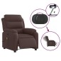 vidaXL Sillón reclinable de masaje eléctrico tela marrón oscuro
