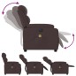 vidaXL Sillón reclinable de masaje eléctrico tela marrón oscuro