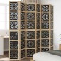 vidaXL Biombo separador 6 paneles madera maciza Paulownia marrón negro vidaXL Biombo separador 6 paneles madera maciza Paulownia marrón negro