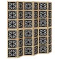 vidaXL Biombo separador 6 paneles madera maciza Paulownia marrón negro vidaXL Biombo separador 6 paneles madera maciza Paulownia marrón negro