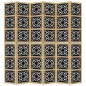 vidaXL Biombo separador 6 paneles madera maciza Paulownia marrón negro vidaXL Biombo separador 6 paneles madera maciza Paulownia marrón negro