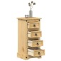 vidaXL Mesita de noche Corona madera maciza de pino 35x32,5x74 cm