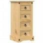 vidaXL Mesita de noche Corona madera maciza de pino 35x32,5x74 cm