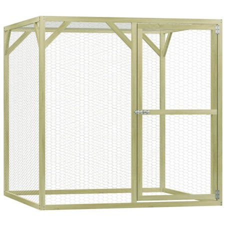 vidaXL Jaula gallinero madera impregnada pino y acero 1,5x1,5x1,5 m