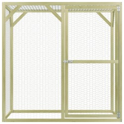 vidaXL Jaula gallinero madera impregnada pino y acero 1,5x1,5x1,5 m