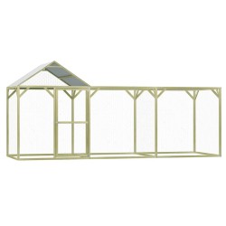 vidaXL Jaula gallinero madera impregnada pino y acero 4,5x1,5x2 m