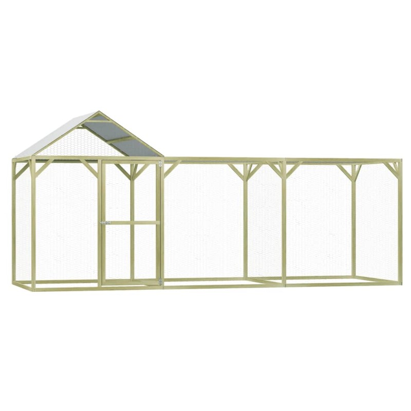 vidaXL Jaula gallinero madera impregnada pino y acero 4,5x1,5x2 m