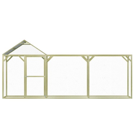 vidaXL Jaula gallinero madera impregnada pino y acero 4,5x1,5x2 m